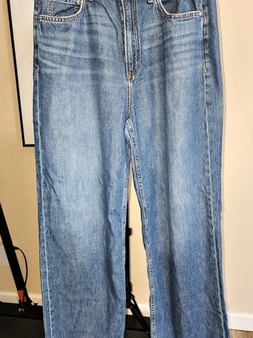 Rag & Bone Logan Mid-Rise Wide Leg Featherweight Jeans Size 31
